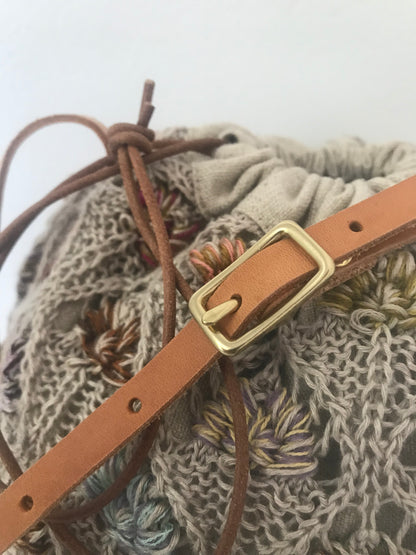  leather handle + leather cords for project bag